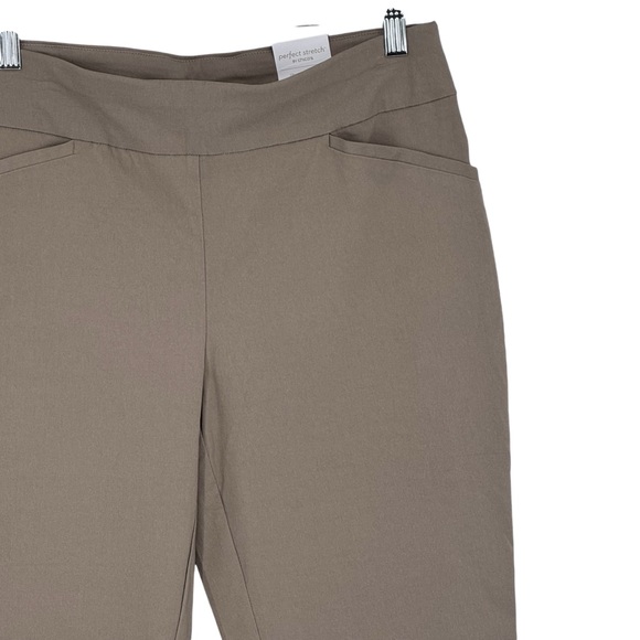 NWTs Chico’s Size 1 (8) Taupe Rayon/Nylon/Span Perfect Stretch Josie Capri Pants - Picture 3 of 14